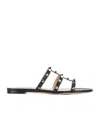 Valentino Strappy Sandals With Flat Sole Design In Black