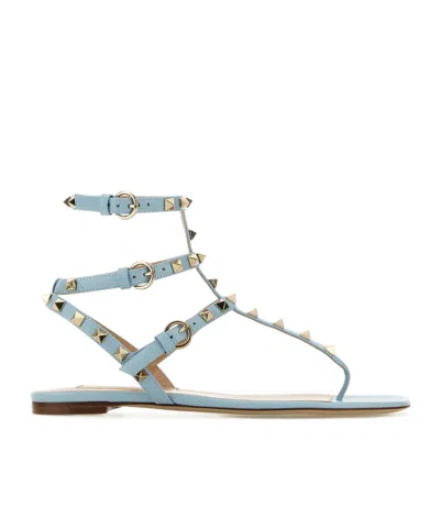 Valentino Garavani Rockstud T05 Flats Sandals In Blue