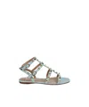 Valentino Rockstud Flat Sandals In Multicolor
