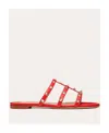 Valentino Rockstud Flat Sole Open Toe Sandals In Multicolor