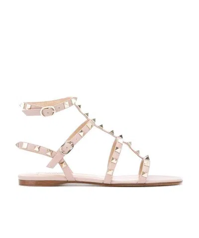 Valentino Garavani Rockstud Metallic Flat Flip-flop Sandal Woman Skin 40.5