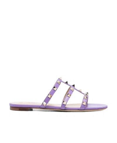 VALENTINO GARAVANI VALENTINO GARAVANI ROCKSTUD SLIP-ON FLAT SANDALS