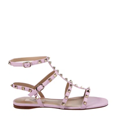 Valentino Garavani Rockstud-embellished Flat Sandals In Purple