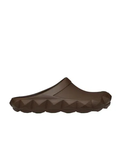 Valentino Garavani Roman Stud Turtle Clogs In Brown