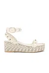 Valentino Rockstud Flatform Espadrillas In Light Ivory