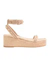 Valentino Garavani Rockstud Flatform Sandal In Calfskin 45mm Woman Rose Cannelle 39 In Brown