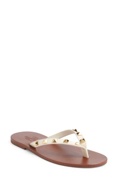 Valentino Garavani Valentino Rockstud Flip Flop In White