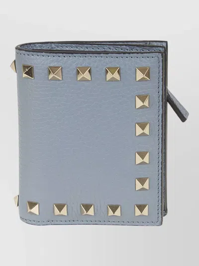 Valentino Garavani Rockstud French Flap Wallet Grained Calfskin