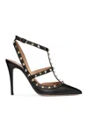 Valentino Rockstud Garnet Calfskin Straps Pumps 100mm