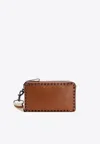 VALENTINO GARAVANI ROCKSTUD GRAINED LEATHER MESSENGER BAG