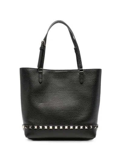 Valentino Garavani Tote Bag Casual Style Studded Detail In Black