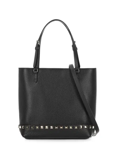 Valentino Garavani Rockstud Grained Tote Bag In Purple