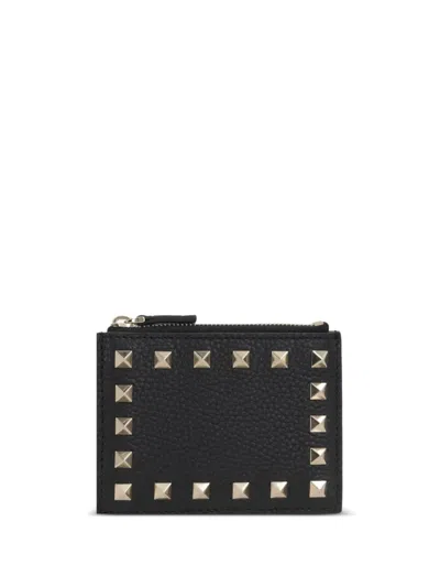 Valentino Garavani Valentino Rockstud Grained-leather Card Holder