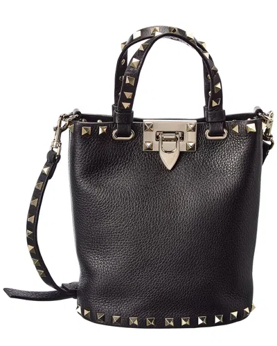 Valentino Garavani Rockstud Crossbody Pouch In Grainy Calfskin Woman Black Uni