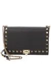 Valentino Rockstud Grainy Leather Crossbody In Black
