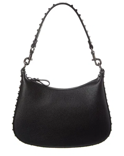 VALENTINO GARAVANI VALENTINO ROCKSTUD GRAINY LEATHER HOBO BAG