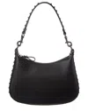 Valentino Rockstud Grainy Leather Hobo Bag In Black