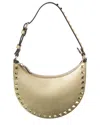 Valentino Rockstud Grainy Leather Hobo Bag In Gold