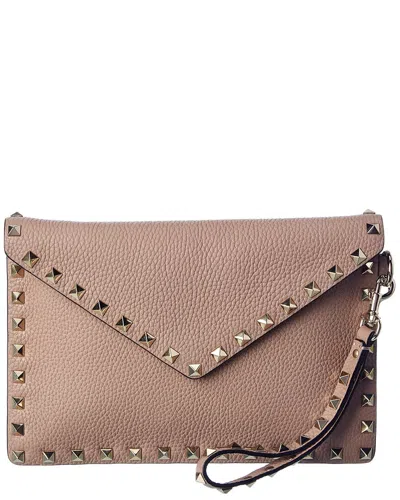 Valentino Garavani Valentino Rockstud Grainy Leather Pouch