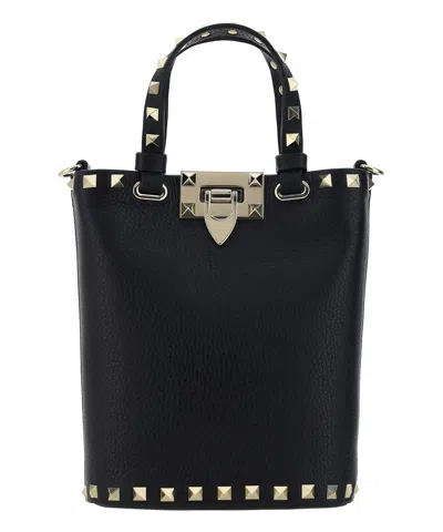 Valentino Garavani Rockstud Handbag In Black