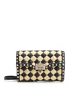 Valentino Rockstud Raffia-effect Shoulder Bag