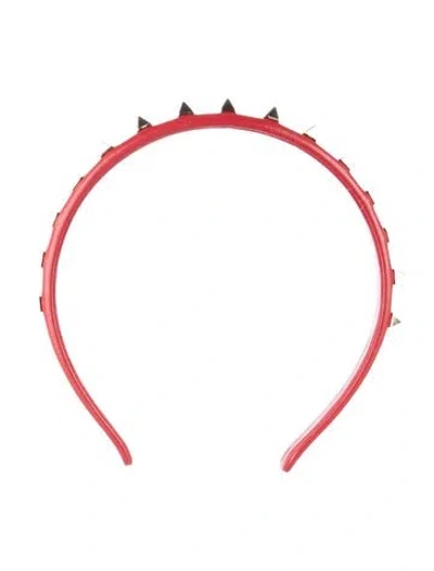 Pre-owned Valentino Garavani Rockstud Headband In Red