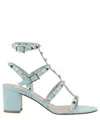 Valentino Rockstud High-heeled Sandals In Lightblue