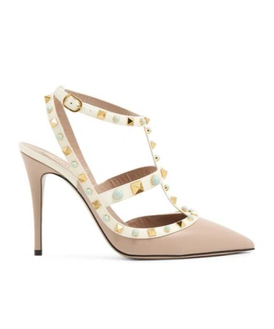 Valentino Garavani Rockstud High-heeled Sandals In Nude