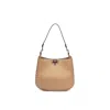 Valentino Rockstud-embellished Leather Shoulder Bag In Beige