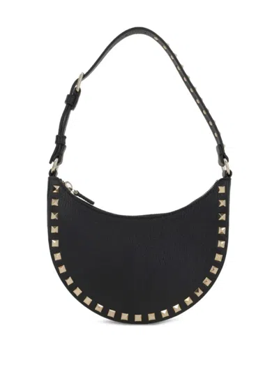 Valentino Garavani Rockstud Hobo Mini Bag In Black