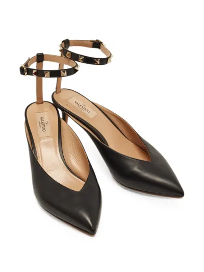 Pre-owned Valentino Garavani Rockstud Hyper Ankle Strap Pumps In Black