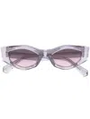 Valentino Rockstud Irregular-frame Sunglasses In Grey