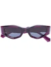 Valentino Rockstud Irregular-frame Sunglasses In Purple