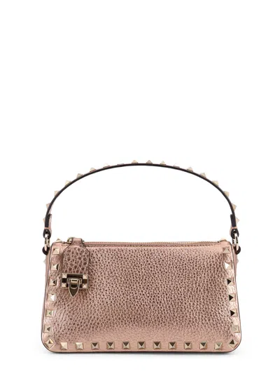 Valentino Garavani Rockstud Laminated Leather Crossbody Bag In Brown