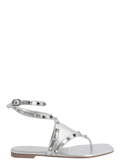 Valentino Garavani Rockstud Laminated Leather Sandals