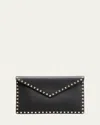 Valentino Dnu Inv  Rockstud Grainy Leather Pouch In Black