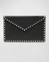 Valentino Dnu Inv  Rockstud Grainy Leather Pouch In Black