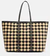 Valentino Women's Embroidered Raffia Rockstud Shopping Bag In Beige