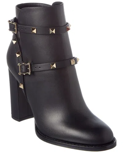 Valentino Garavani Valentino Rockstud Leather Boot In Animal Print