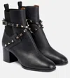 Valentino Garavani Rockstud 70mm Calfskin Ankle Boot Woman Black 41 In Black