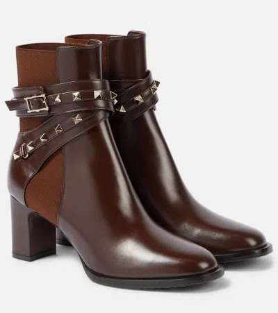 VALENTINO GARAVANI ROCKSTUD LEATHER ANKLE BOOTS