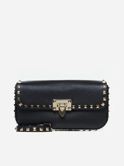 Valentino Garavani Rockstud Leather Bag In Black