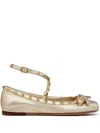VALENTINO GARAVANI ROCKSTUD LEATHER BALLERINA SHOES