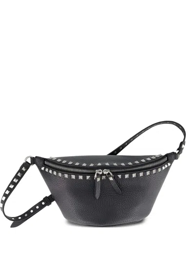 Valentino Garavani Rockstud Leather Belt Bag In Black