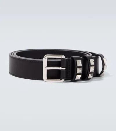 Valentino Garavani Rockstud Leather Belt In Black