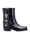 VALENTINO GARAVANI ROCKSTUD LEATHER BIKER ANKLE BOOTS