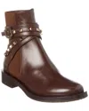 Valentino Rockstud Leather Boot In Brown