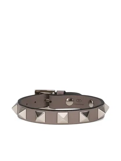 Valentino Garavani Rockstud Bracelet In Brown