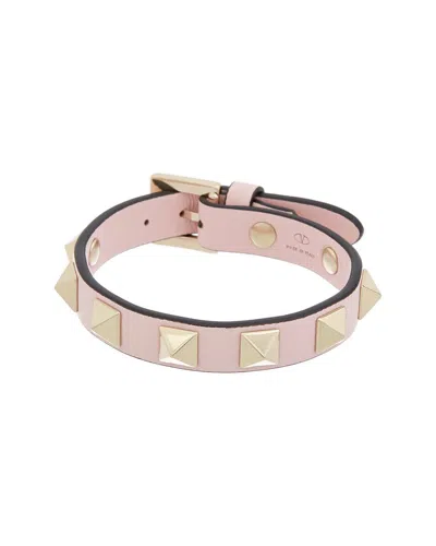 Valentino Garavani Valentino Rockstud Leather Bracelet In Pink