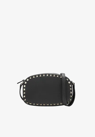 Valentino Garavani Rockstud Camera Case Crossbody Bag In Black Leather